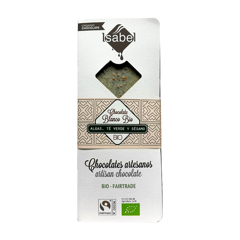 Chocolate Blanco con Algas, Té verde y Sésamo Isabel